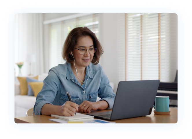 woman looking at computer for telehealth